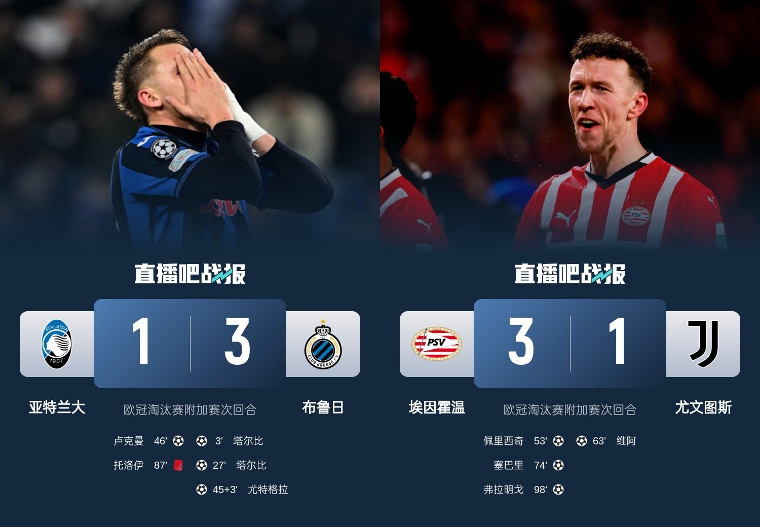真是意甲拉垮？PSV淘汰尤文后3連敗，布魯日爆冷真藍黑后1勝難求