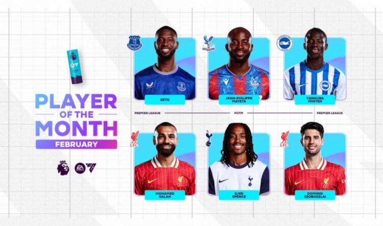 英超2月最佳候選：貝托、馬特塔、明特、薩拉赫、斯賓塞、索博