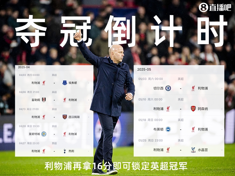 奪冠倒計(jì)時(shí)？槍手三場(chǎng)不勝落后榜首15分，利物浦再拿16分即可奪冠